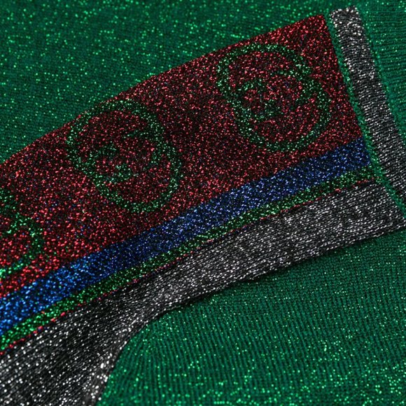 Gucci Metallic T-shirt Dress in Green NEW WITH TAGS - Picture 12 of 13